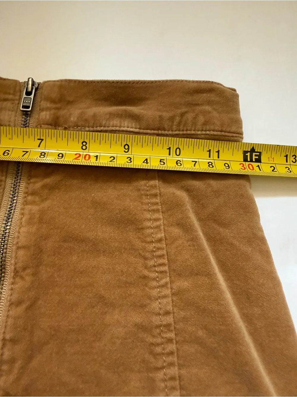 Crazy 8 Girls Size 7 Camel Velvet Zip Front A-Line Skirt
